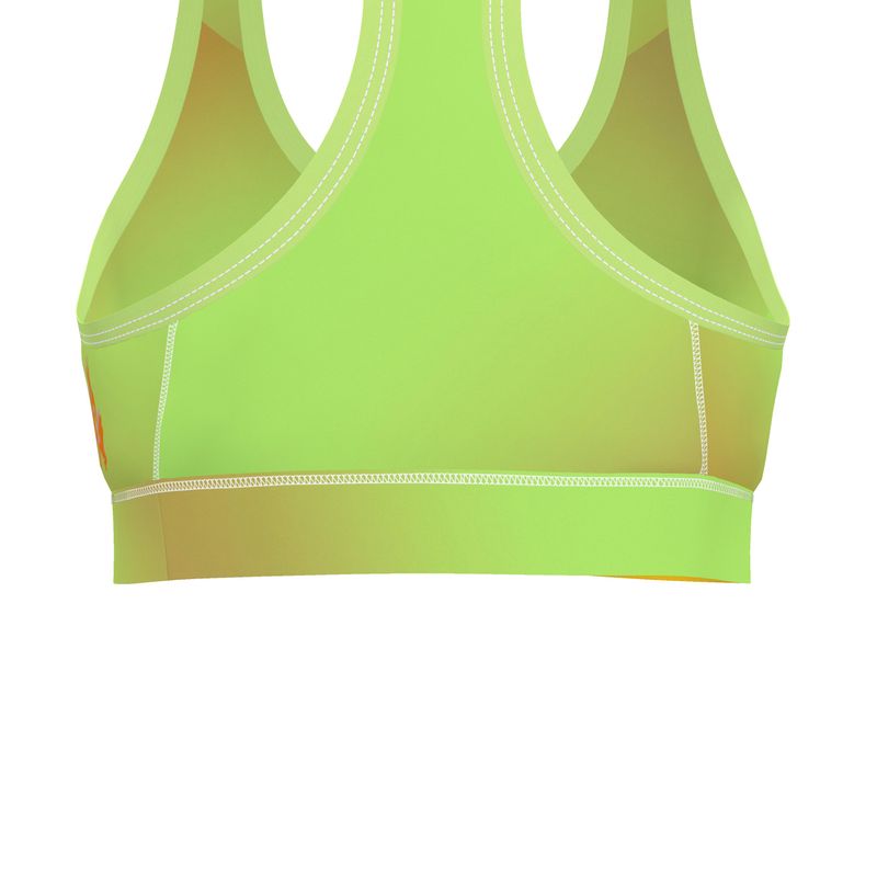 OS VMC women's lime green and orange sports bra