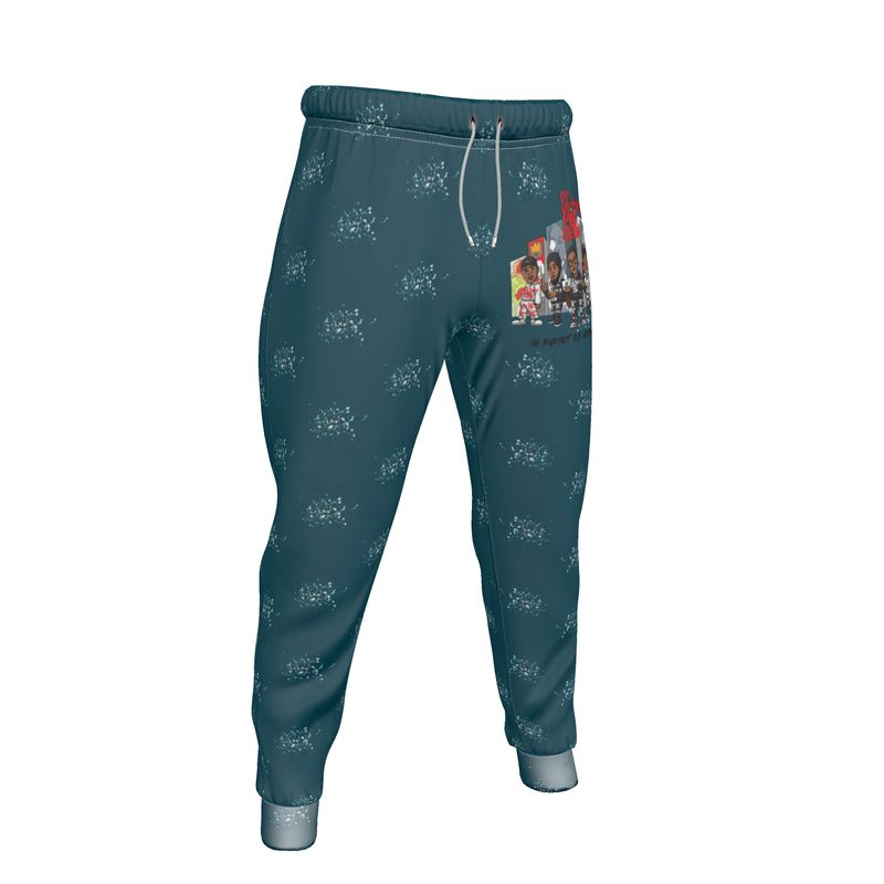 In Pursuit of Victory Men's green and white jogging bottoms
