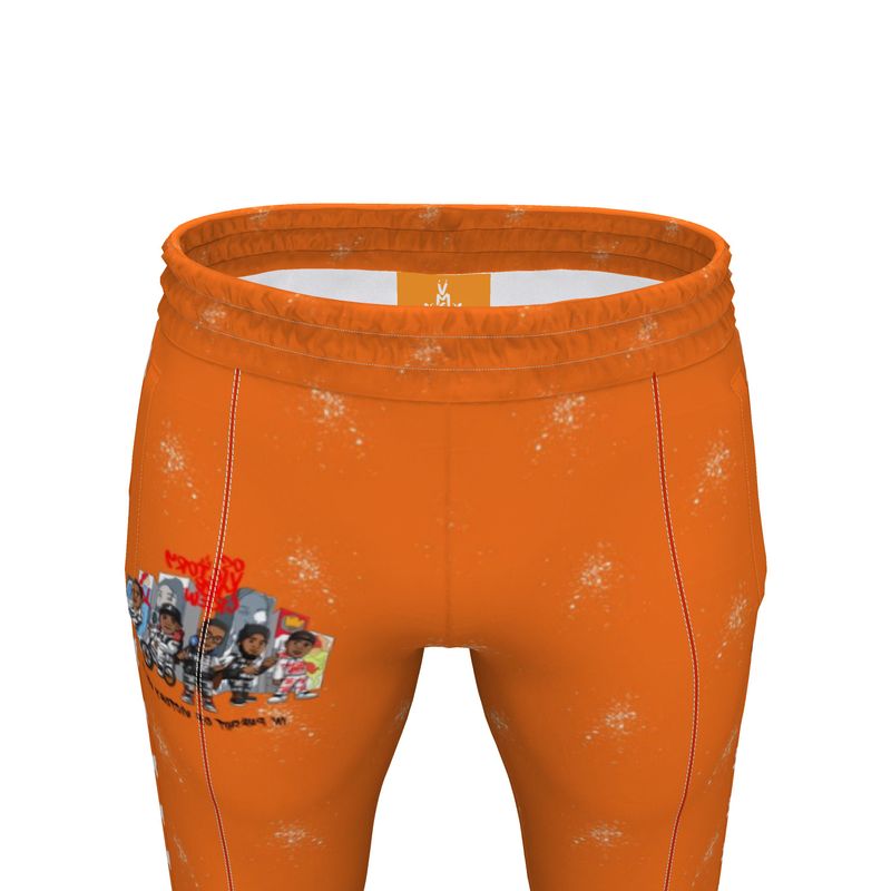 In Pursuit of Victory Men's orange and white tracksuit trousers
