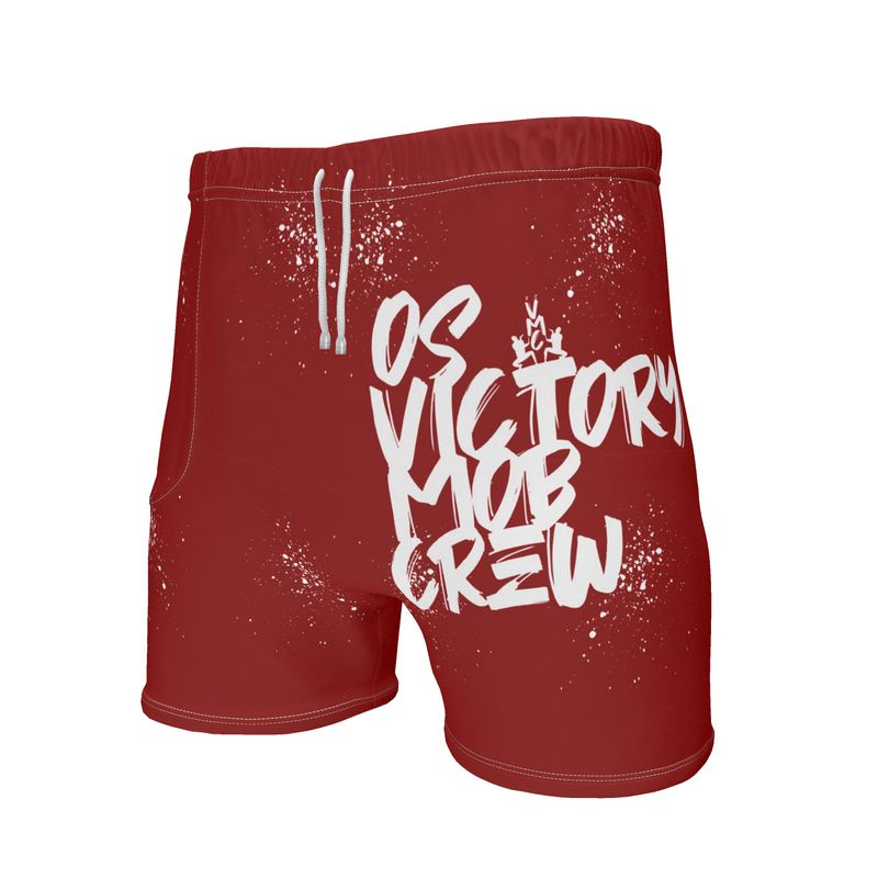 OS VMC Men's cherry red and white sweat shorts