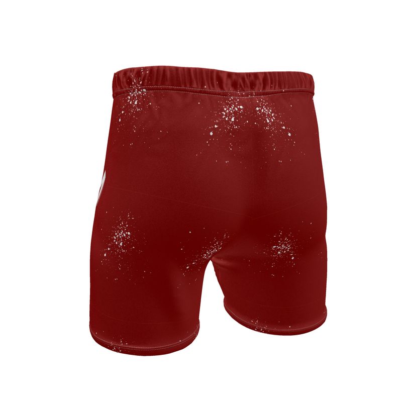 OS VMC Men's cherry red and white sweat shorts