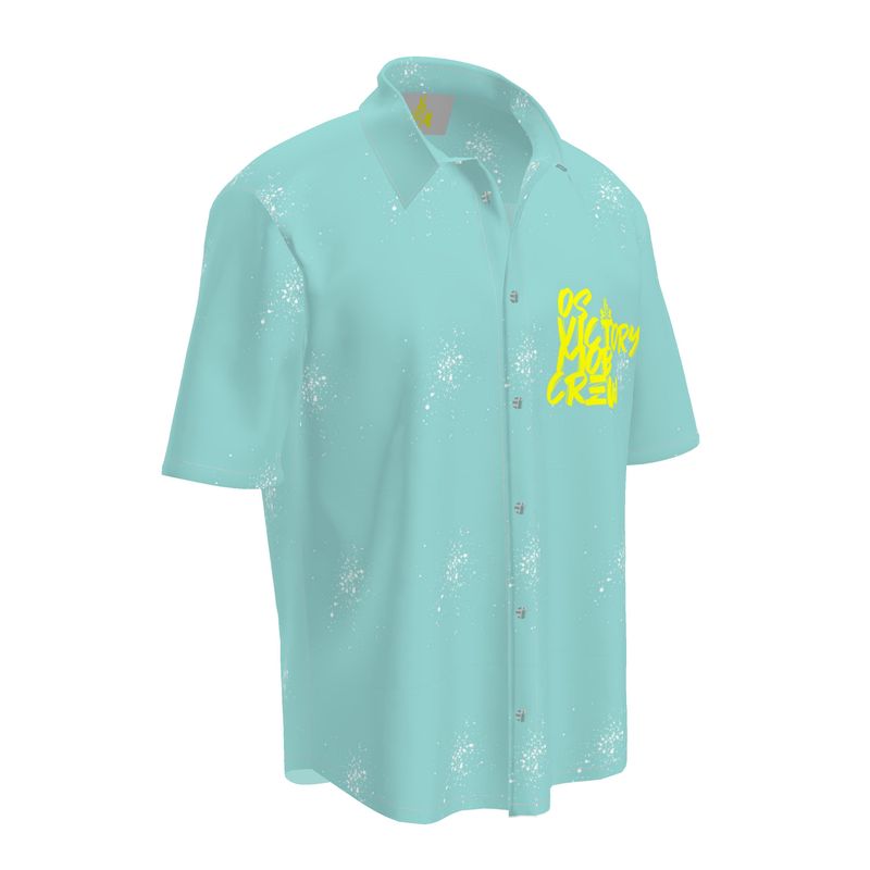 OS VMC Men's light blue and yellow short sleeve shirt