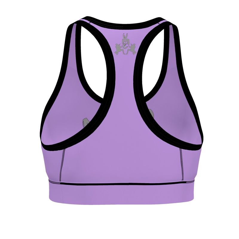 OS VMC women's grey and purple sports Bra