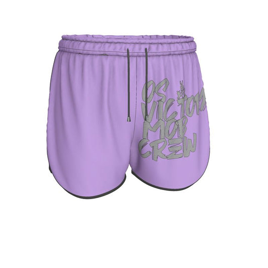 OS VMC women's grey and purple running shorts