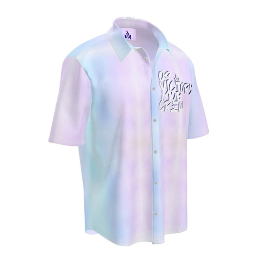 OS VMC Men's light blue and purple short sleeve shirt