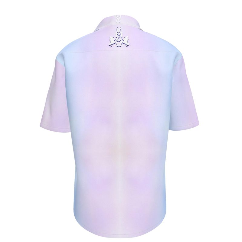 OS VMC Men's light blue and purple short sleeve shirt
