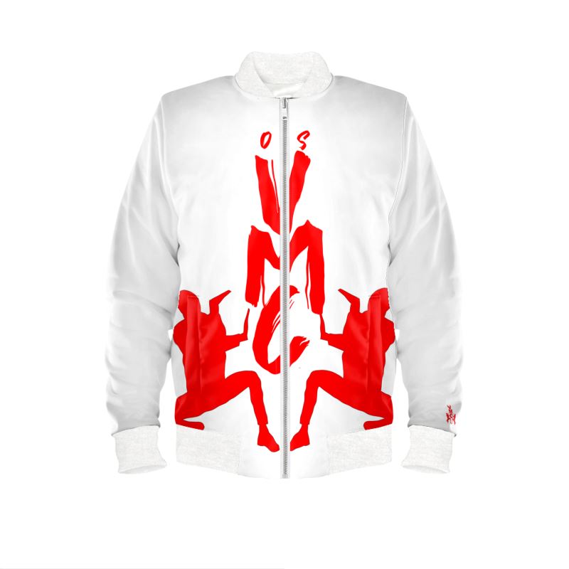 OS VMC Men's red and white bomber jacket