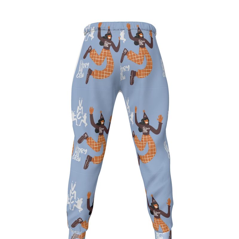 OS VMC Unisex blue and brown pattern jogging bottoms